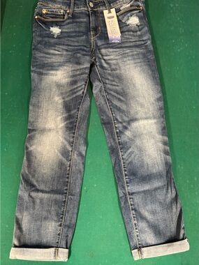 Levi's Women's Faded Blue Distressed Boyfriend Jeans